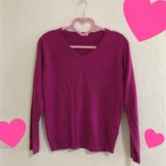 未使用品♡Vネック ニットセーター GU パープルのサムネイル