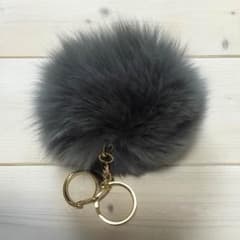 値下げ 新品 送料無料 リアルファーチャーム フォックス キーホルダー ボンボンのサムネイル