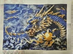 ダイヤモンドアート完成品　青い龍のサムネイル