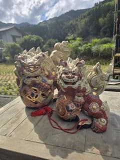 九谷焼 狛犬 獅子 縁起物 陶器 置物 ペアのサムネイル