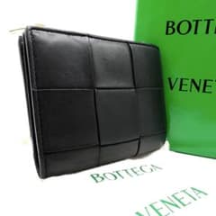 極美品✨ BOTTEGA VENETA 二つ折り財布 カセット レザー ブラック