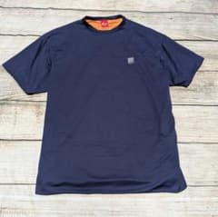 【USA製】es エス リバーシブル Tシャツ XL ネイビー オレンジ 古着のサムネイル