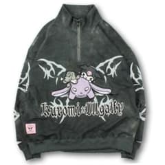 kuromi x Illgalfyハーフジップパーカー ダークグレー ガルフィー 