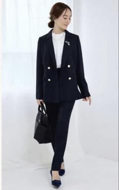 新品未使用しまむらL Lサイズネイビー ダブルブレスト テーラードジャケット