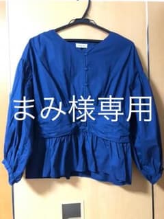まみ様専用ウエストマーク シャツブラウス ネイビーのサムネイル