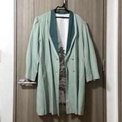 【お値下げ中！】レトロ 古着 ミントグリーン ロングジャケット 長袖のサムネイル