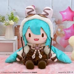 初音ミク マシュマロホットココア ふわぷち ぬいぐるみ (LL)　美品のサムネイル