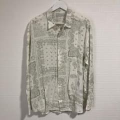 美品　SENSE OF PLACE バンダナ柄長袖シャツ　オフホワイト　サイズLのサムネイル