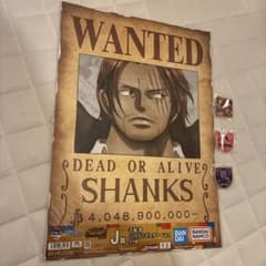ONE PIECE シャンクス 手配書ポスター 一番くじ ステッカーセットのサムネイル
