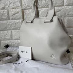 agnes b.✨ 未使用VAS24-01 2wayトートバッグ 口金バッグロゴ - メルカリ