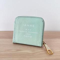【良品✨️】IANNE イアンヌ LOGO パル ミニ財布 グリーシエル 良品✨️】IANNE イアンヌ LOGO パル ミニ財布 グリーシエル