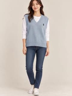 U.S. POLO ASSN. ニットベスト ライトブルーのサムネイル
