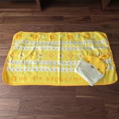 イエローウサギケース付きブランケット