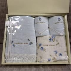 LAURA ASHLEY タオルケット ヘーゼルウッド 140x190cm LAURA ASHLEY タオルセット ヘーゼルウッド ブルー 新品 箱無し発送