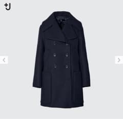 ユニクロ+Jダブルフェイスピーコート　ネイビーのサムネイル