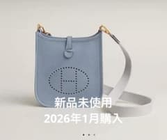 新品未使用】エルメス ミニエヴリン TPM ブルーラン ゴールド金具 K 