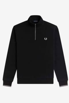 最終値下げ　FRED PERRY ハーフジップ スウェット ブラックのサムネイル