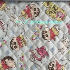 신품 크레용 신짱 시로 초코비 퀼팅 하늘색 수예 일본제