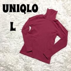 【匿名配送】UNIQLO ユニクロ レディース タートルネック ピンク Lのサムネイル
