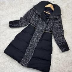 美品 タトラス 高級女優襟 ADDA Rライン ツイードレザー ダウンコート 4 美品 タトラス 高級女優襟 ADDA Rライン ツイードレザー ダウン