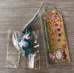 激レア色◎奈良限定◎鹿しかキティ◎クリアラメブルー◎根付け