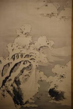 真作/熊谷直彦/雪中山水図/絹表装/桐共箱付/布袋屋掛軸HB-799 - メルカリ