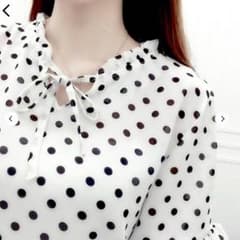ドット♥ブラウス♥ホワイト♥白♥フリルのサムネイル