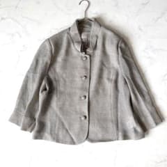新品タグ付♡サマージャケット スタンドカラー 七分袖 リネン 透け感