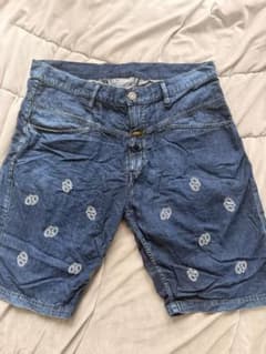 KRHYME DENIM ペイズリー柄 デニムハーフパンツのサムネイル