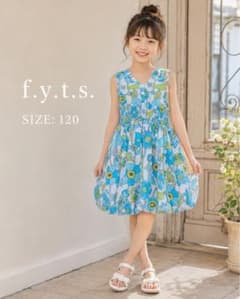 F.Y.L.S 花柄 ノースリーブワンピース 120 ブルーのサムネイル