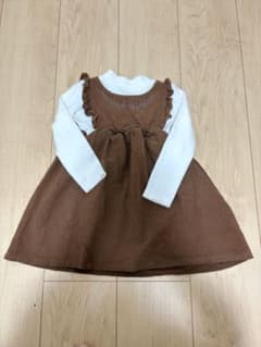 キッズ ワンピース ブラウン 刺繍 フリルのサムネイル