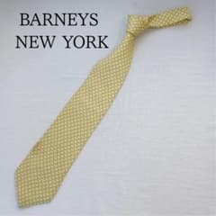 バーニーズニューヨーク シルクネクタイ 黄色 総柄 上品デザイン