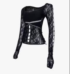 トップス theredthread ruched sculpt body lace theredthread S ruched sculpt body lace - メルカリ