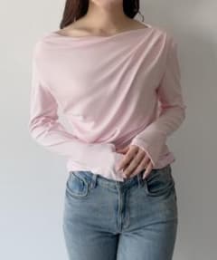 薄手ドレープトップス ピンク M - メルカリ