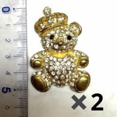 特大　王冠付きクマ　デコパーツ ☆おまけもう一つパーツ有　合計2個のサムネイル