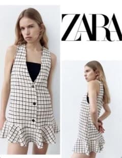 ZARA[ ザラ ] tweed チェックワンピースのサムネイル