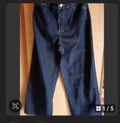 ワイドデニムパンツ インディゴブルーのサムネイル