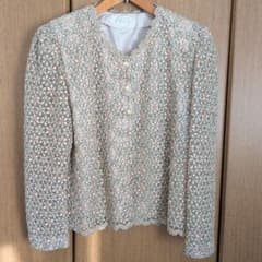 極美品 東京ソワール　SOIR DOLCE　レース 刺繍 ノーカラージャケット 東京ソワールSOIR DOLCE ノーカラージャケット レース - メルカリ