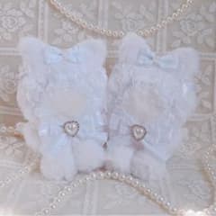 b.200 ぬい服 12cm ちびぐるみ 着ぐるみ おすわり 白猫セット - メルカリ