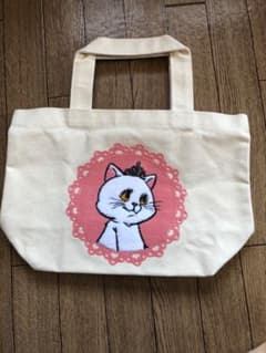 토트 백 화이트 고양이 미인 고양이 왕관 생성 가방 미니 토트