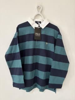 新品未使用、タグ付きPOLO 長袖ラガーボーダシャツ 120のサムネイル
