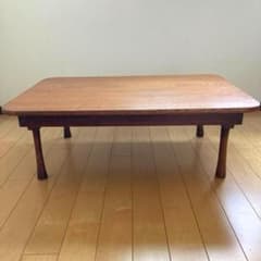 アンティーク】一枚板 木製座卓 長方形 ブラウン シンプルデザイン