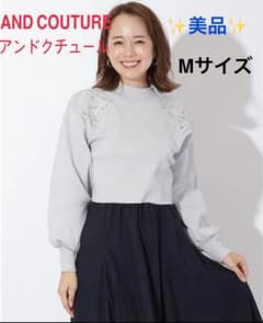 ✨美品✨AND COUTURE:アンドクチュール刺繍クロップトニットプルオーバーのサムネイル