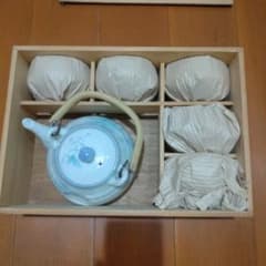 有田焼急須湯呑みセット新品未使用木箱入 急須と湯呑5客セット木製収納