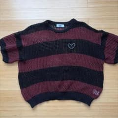 Loose メッシュニット ブラック×レッド Mサイズのサムネイル