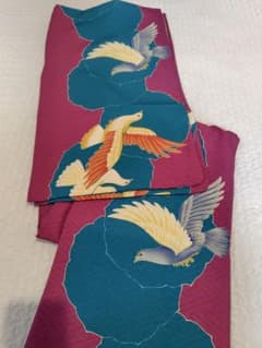 鳥と花柄 小紋着物 kimono tento kimono tento 着物・浴衣
