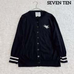 美品✨セブンテンバイミホカワヒト パールモチーフカーディガン カモメ S 黒 美品✨セブンテンバイミホカワヒト パールモチーフカーディガン カモメ