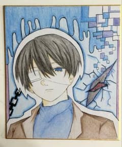 手描きイラスト 色紙 オリジナルキャラクター大きめのサムネイル