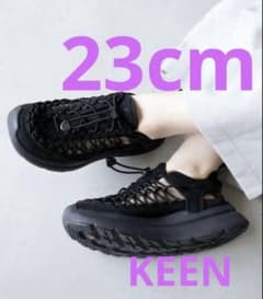 KEEN UNEEKWKキーンユニークダブルケー サンダル23cm黒ブラック厚底