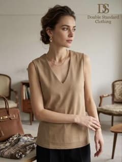 ダブルスタンダードクロージング　ソブ　ジョーゼット ノースリーブジレ　38サイズ 新品タグ付DOUBLE STANDARD CLOTHINGノースリーブ38日本製 - メルカリ